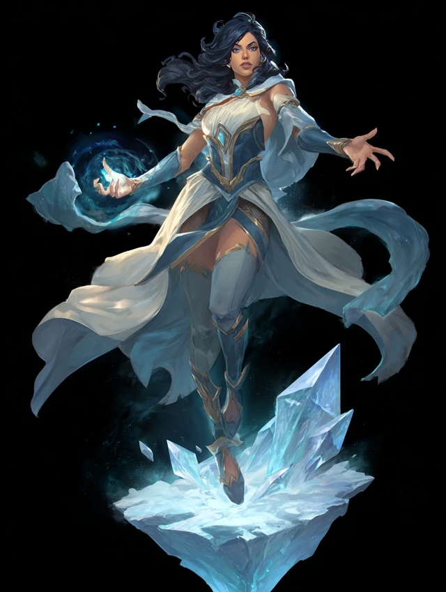 Fantasy Wizard Ice Spell Concept Art
