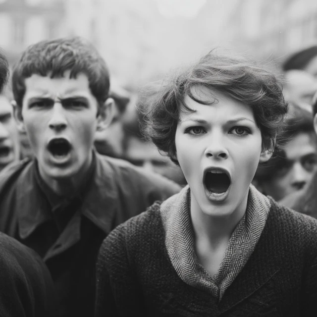 Paris May 1968 Student Protest Black and White Photo