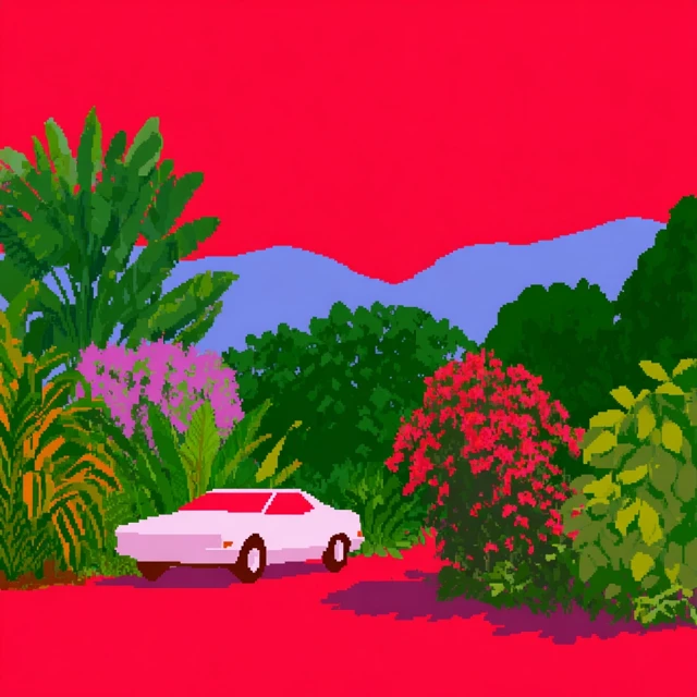 Retro Car Illustration Graphic Design Art