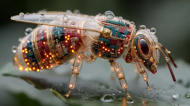Cybernetic Bee Honeycomb Skin Electronic Components