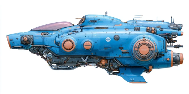 Cute Cyberpunk Spaceship Illustration Hyper Realistic
