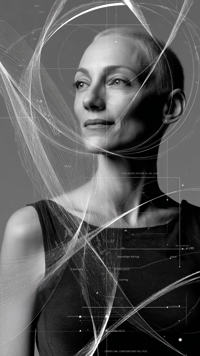 Monochrome Portrait with Typographic Tattoo