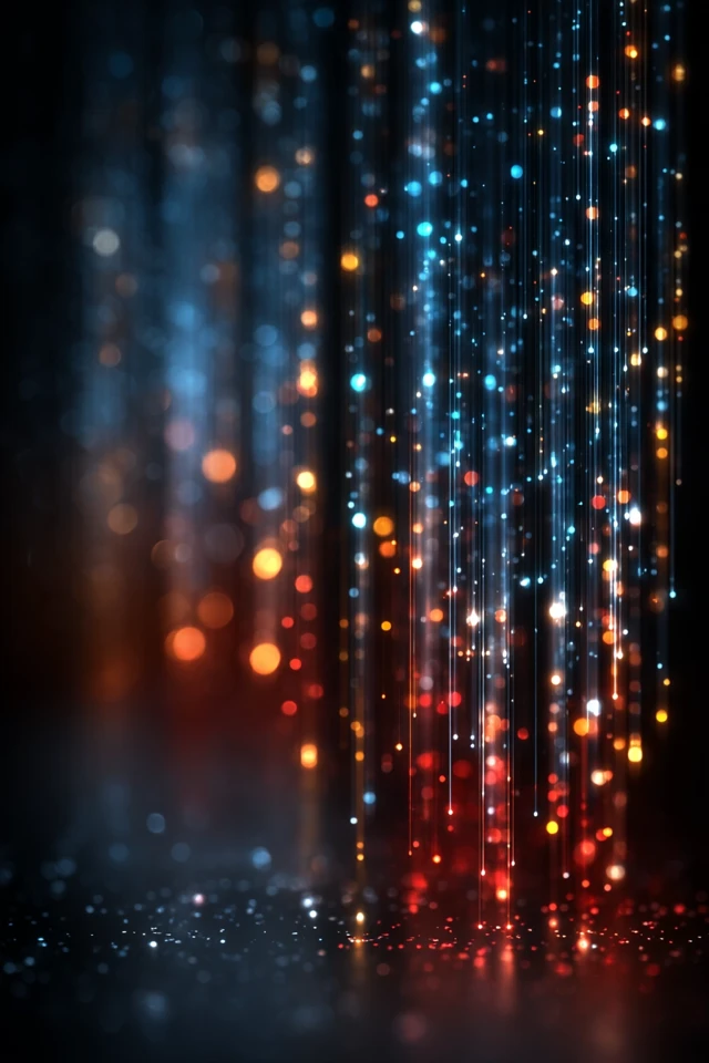 Abstract Digital Data Stream Binary Code Cyberpunk Tech Wallpaper