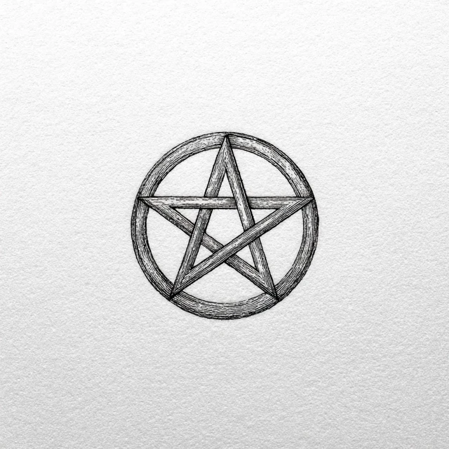 Pentagram Pencil Drawing by Theodor Kittelsen Art