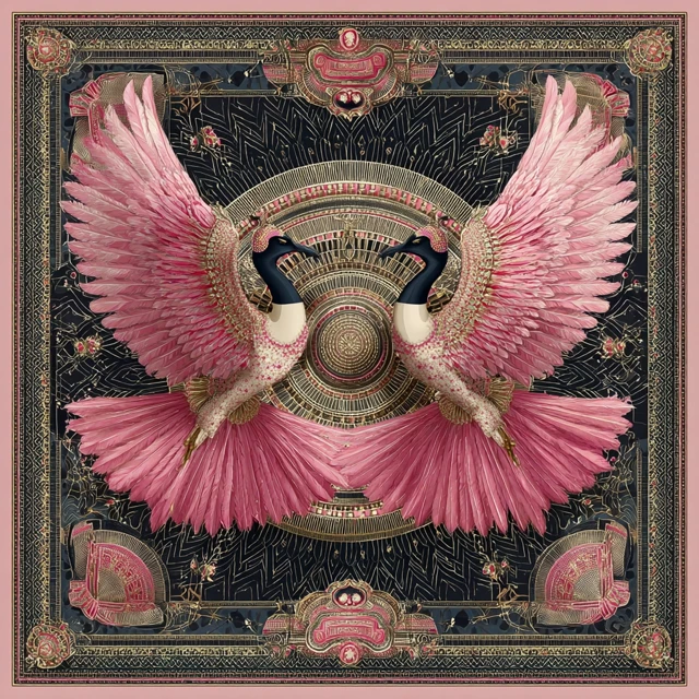 Art Deco Inspired Scarf Artwork Luxury Fashion