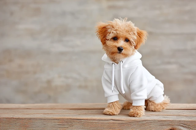 Dog in Tight Jumpsuit Funny Animal Portrait