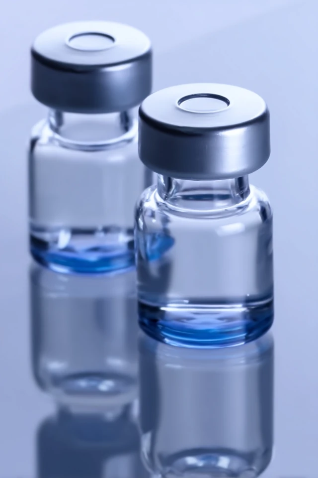 Medical Vials Macro Photography Detailed Blue Glass