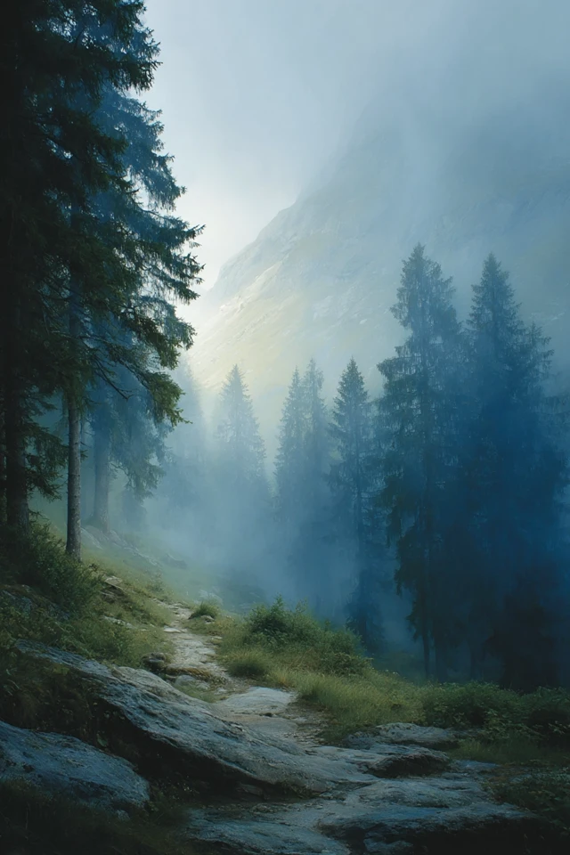 Deep Blue Forest Hiking Trail - Nature Scenery