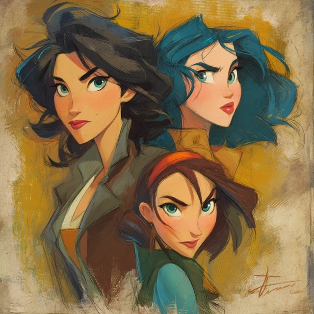 DreamWorks Style Women Illustration