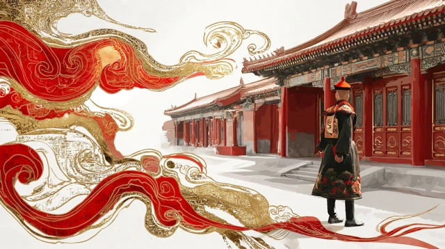 Qing Dynasty Official in Traditional Chinese Art