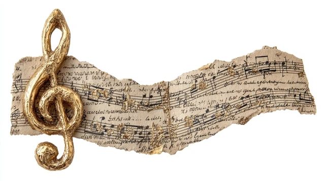 Gold Music Note Sheet Music Text