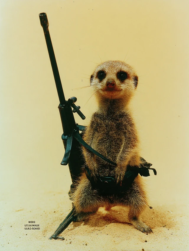 Meerkat with a Rifle Unlikely Action Hero