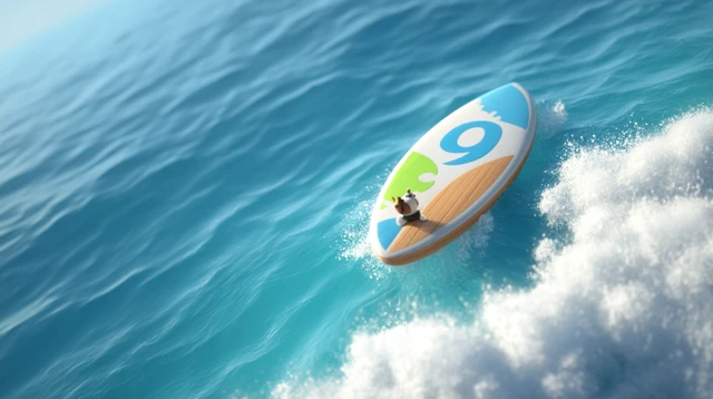 Surfer on a Wave 3D Pixar Animation California