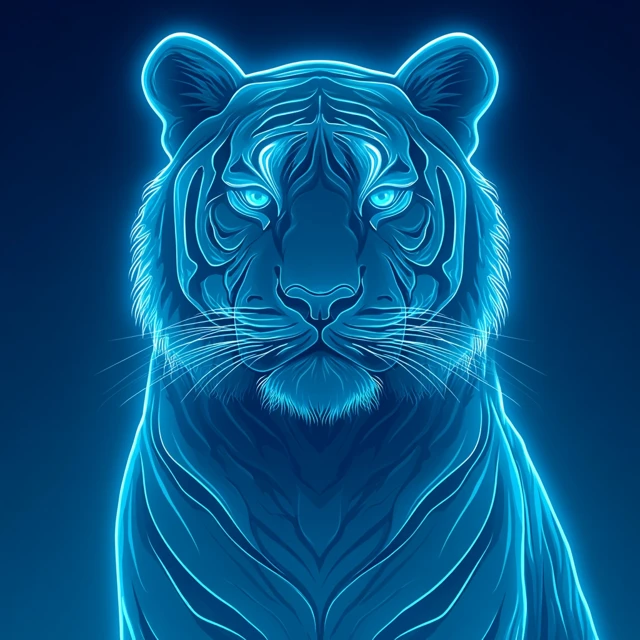 Abstract Neon Tiger Artwork Wallpaper