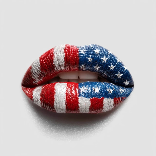 American Flag Lips Beauty and Patriotism