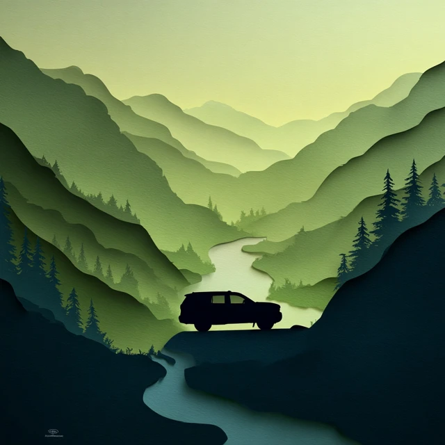 Toyota Sequoia on Mountain Top Valley View