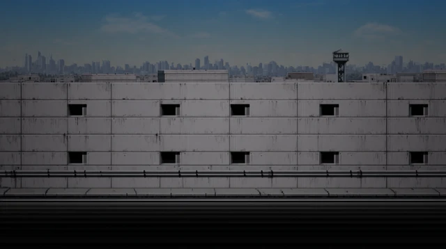 Cityscape Behind Concrete Wall Underground Rap