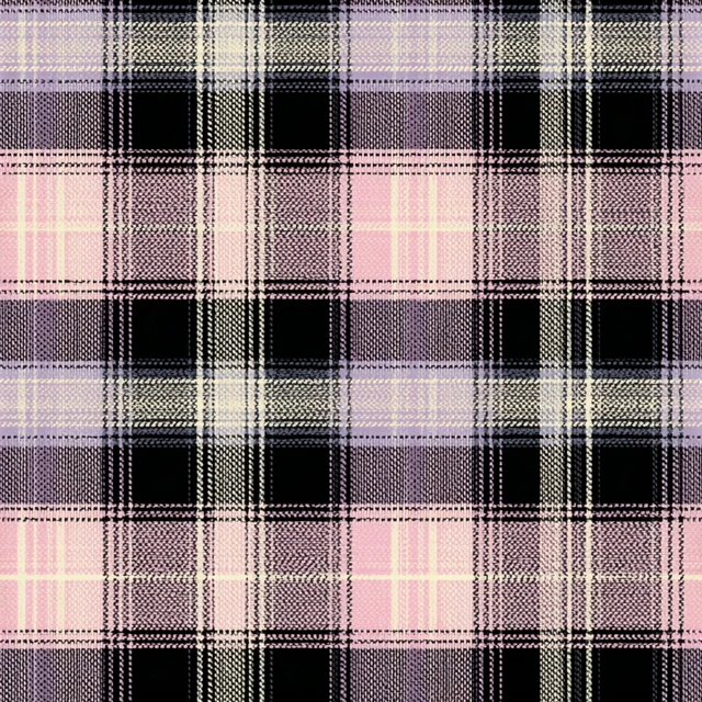 Pastel Tartan Plaid Pattern in Pink Purple and Black