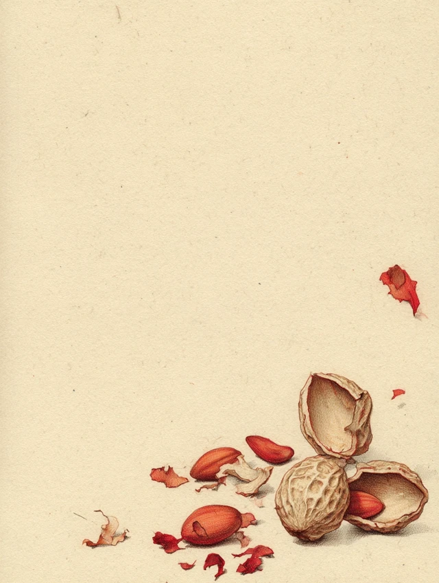 Minimalist Peanut Shell Illustration Art