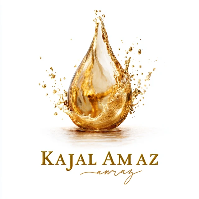 Kajal Almaz Perfume Logo Golden Drop Design
