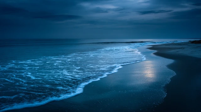 Dreamy Nighttime Ocean Scene Tranquil and Soothing