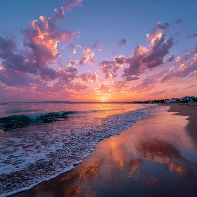Tangier Beach Sunrise: Golden Rays and Tranquil Seascape