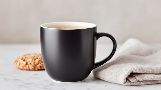 Minimalist Coffee Mug Still Life with Biscuit