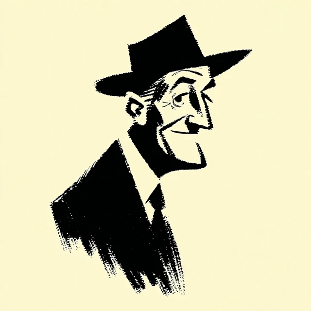 Gentleman with Hat Simple Vector Logo