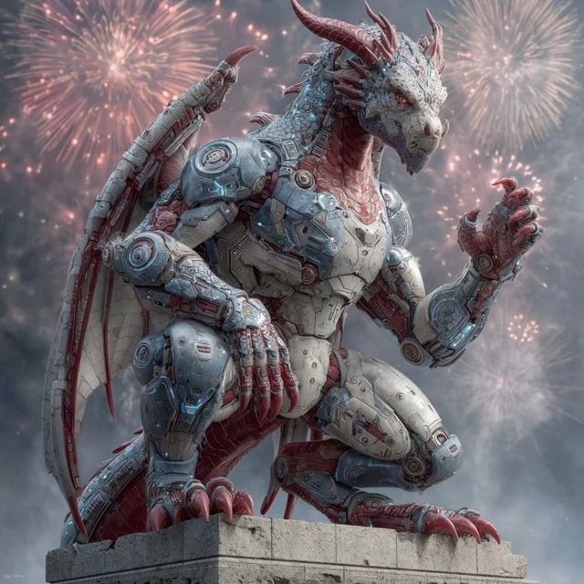 Patriotic Cyborg Dragon Epic Fantasy