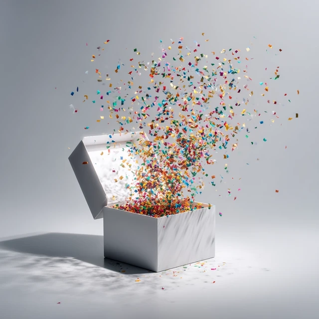 Confetti Explosion From White Box Photography