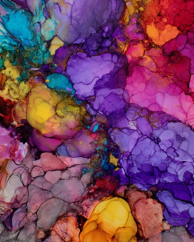 Alcohol Ink Art Colorful Abstract Painting