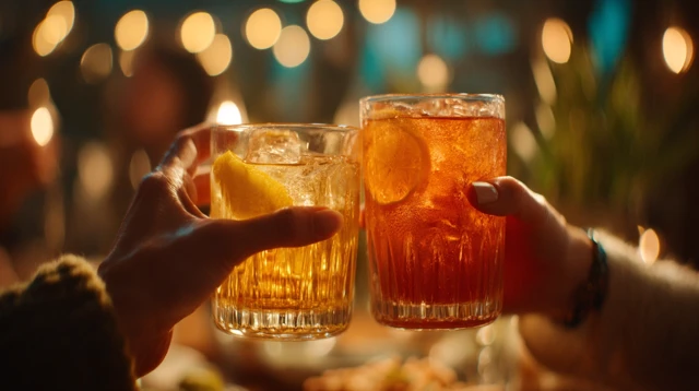 Cheers Tequila and Beer at a Bar Celebration