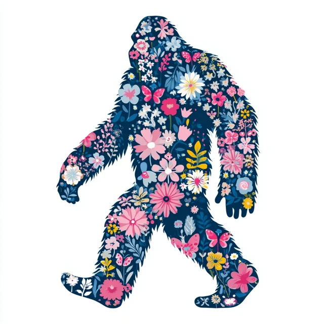 Bigfoot Floral Illustration Summer Colors