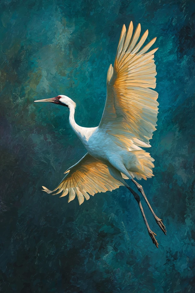 Crane in Flight Art in the Style of McFarlane McQuarrie