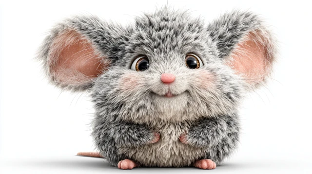 Cute Chubby Mouse Pixar Style