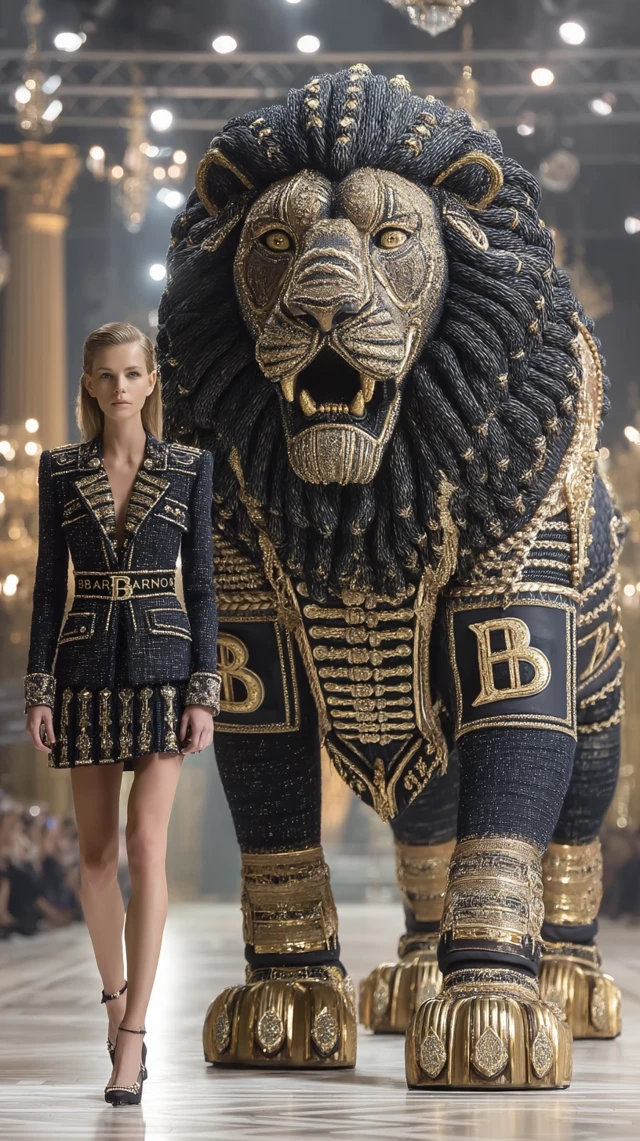 Balmain Couture Lion Fashion Fantasy Editorial