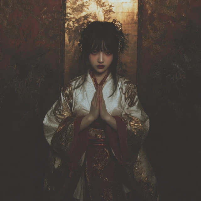 Japanese Miko Priestess Portrait