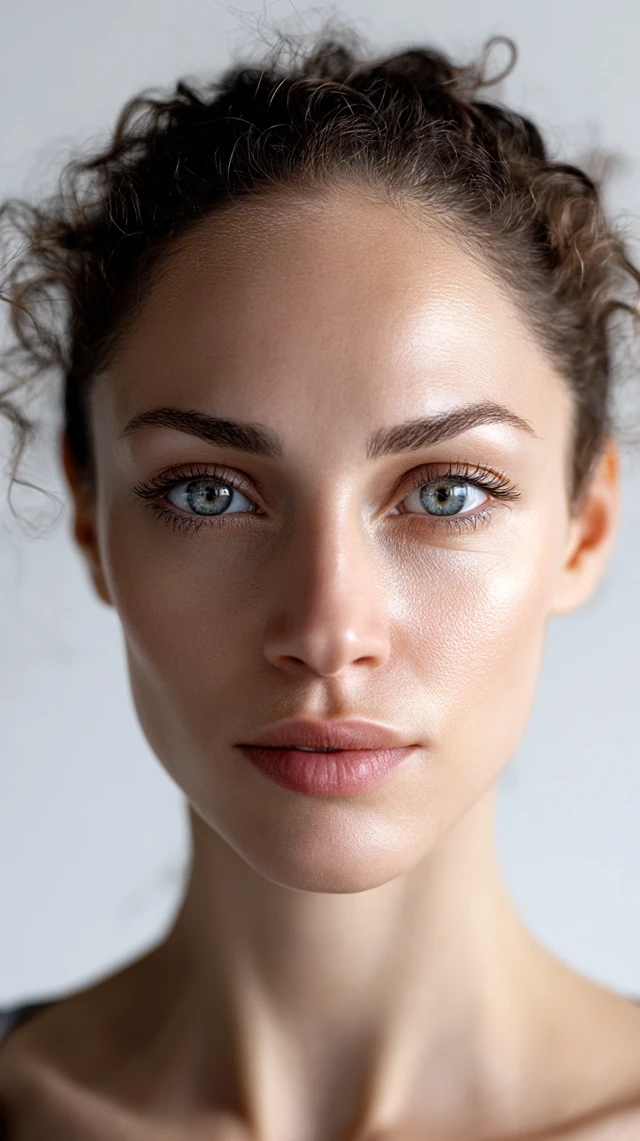 Woman Face No Makeup Hyper Realistic Portrait