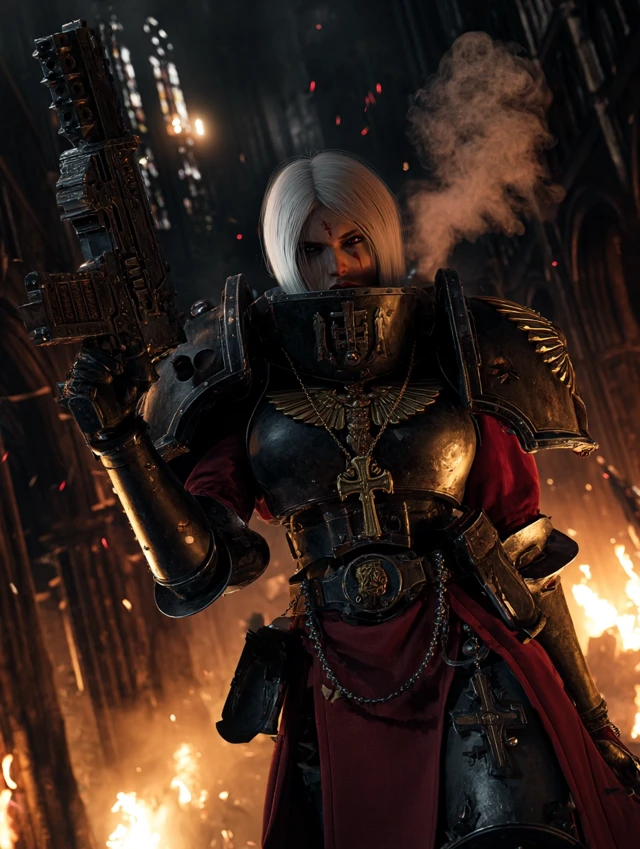 Adepta Sororita Warrior in Gothic Flames