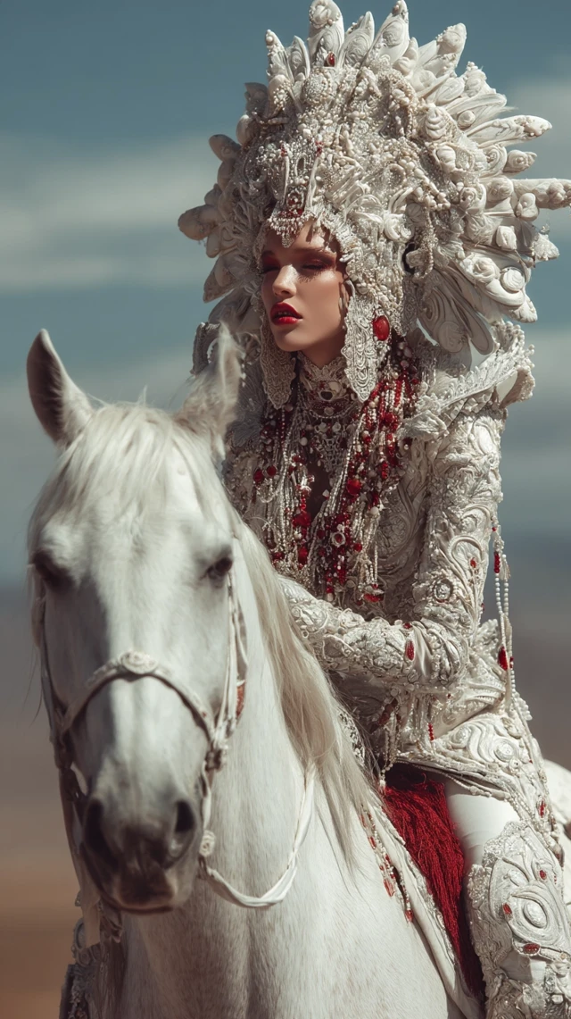 Fashionable Woman on Horse in Desert Photography