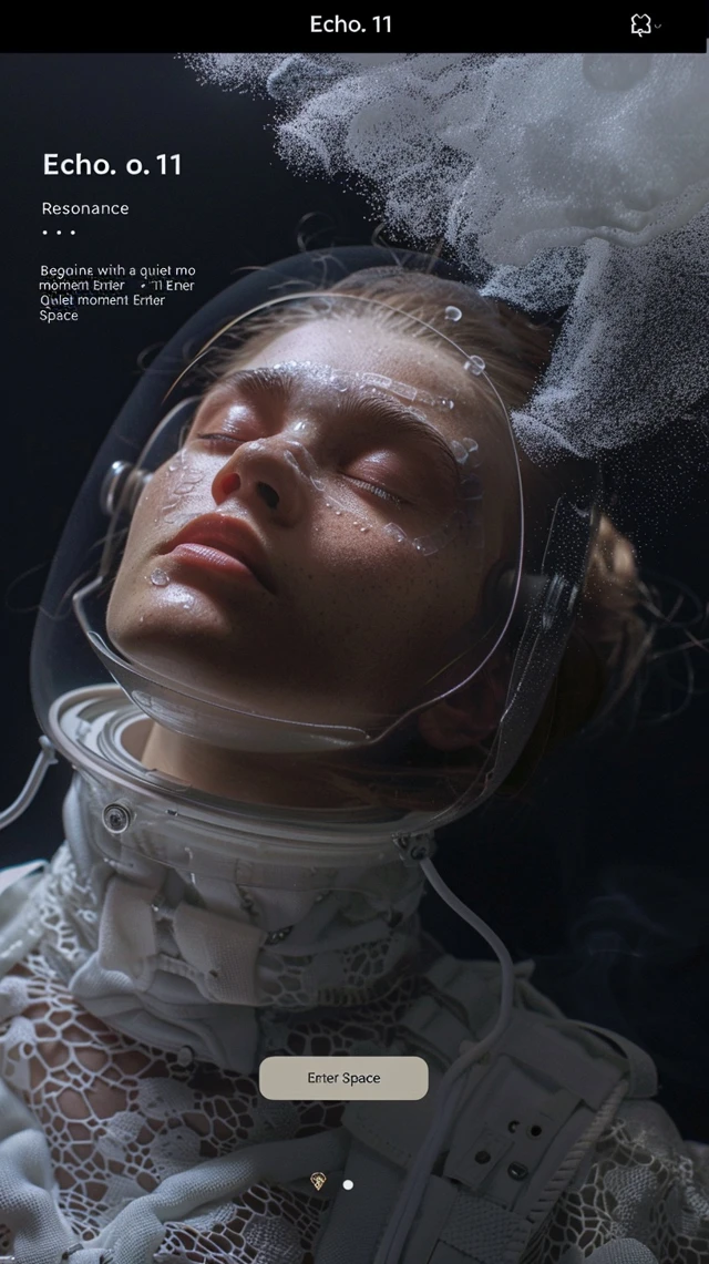 Poetic Astronaut in Space Ethereal UI Design