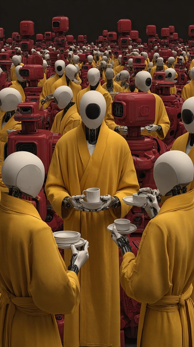 Robots Drinking Champagne A Futuristic Celebration