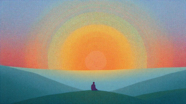 Psychedelic Sunset Illusion with Shaman