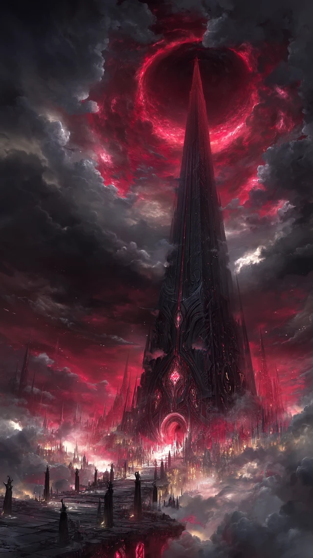 Obsidian Runic Tower Alien City Arcane Power