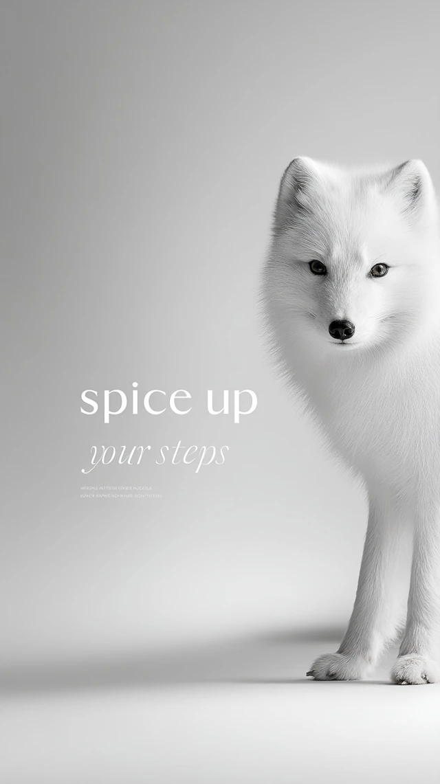 Arctic Fox Minimalist Advertising Image