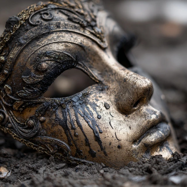Masquerade Mask in Ashes or Melting