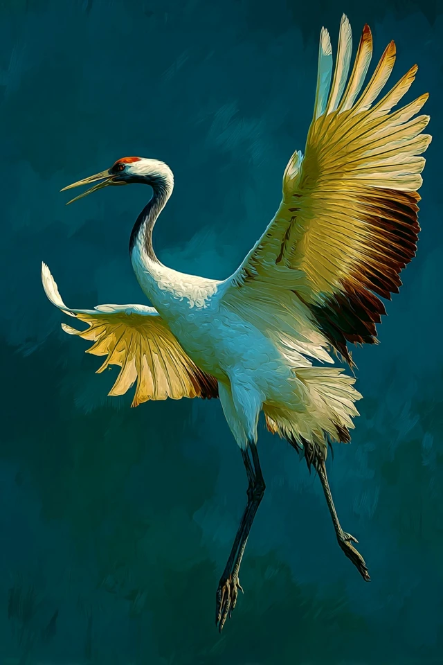 Crane in Flight Art in the Style of McFarlane McQuarrie