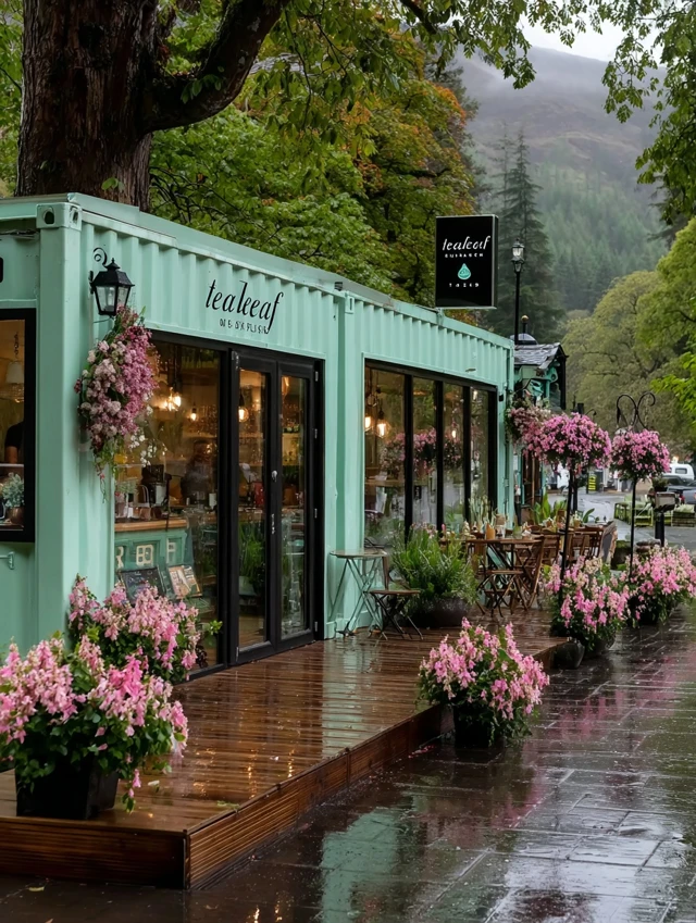 Tealeaf Cafe in Mountains Tea Garden Atmosphere