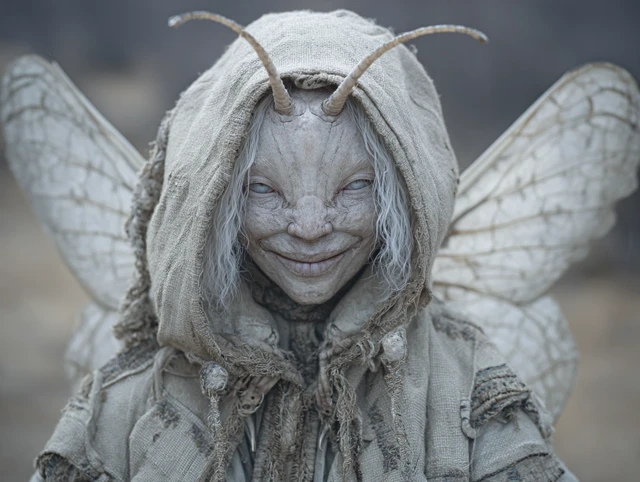 Insect Woman Portrait in Nature High Quality