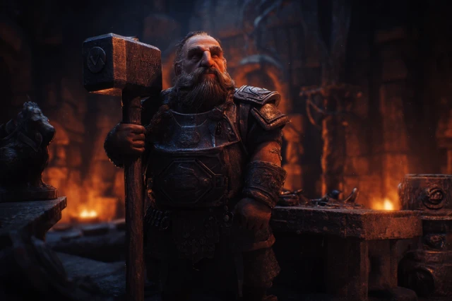 Epic Fantasy Dwarf Blacksmith Portrait